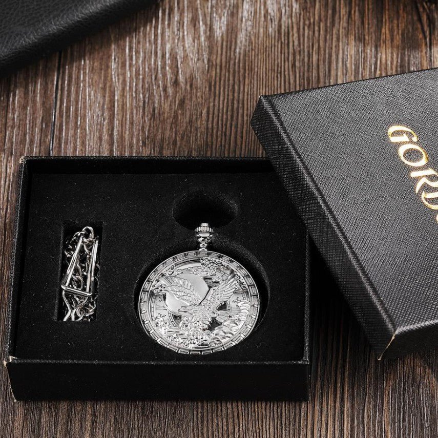 Montre mécanique automatique classique rétro embossée ajourée en noir et argent, épaisseur 6 mm - IVOIRART.COM