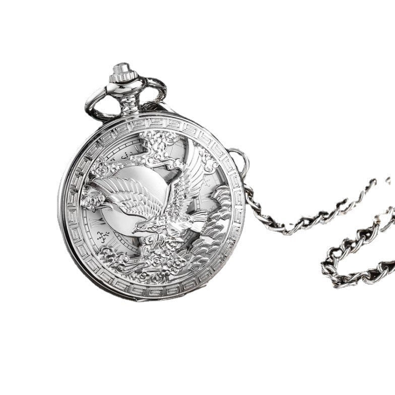 Montre mécanique automatique classique rétro embossée ajourée en noir et argent, épaisseur 6 mm - IVOIRART.COM
