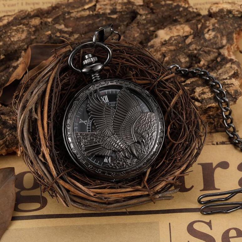 Montre mécanique automatique classique rétro embossée ajourée en noir et argent, épaisseur 6 mm - IVOIRART.COM