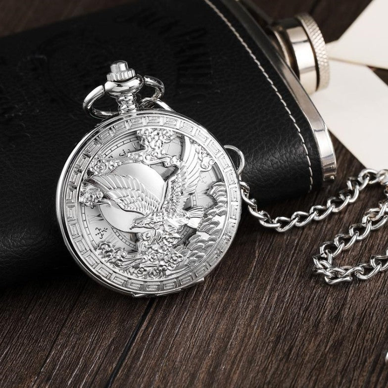 Montre mécanique automatique classique rétro embossée ajourée en noir et argent, épaisseur 6 mm - IVOIRART.COM