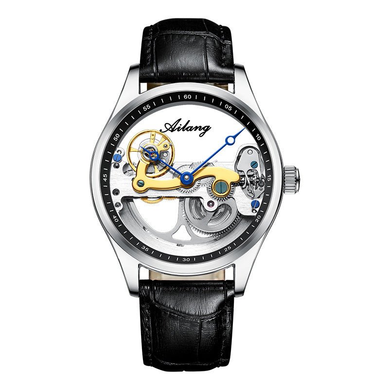 Montre mécanique automatique créative pour homme avec cadran ajouré et bracelet en silicone - IVOIRART.COM