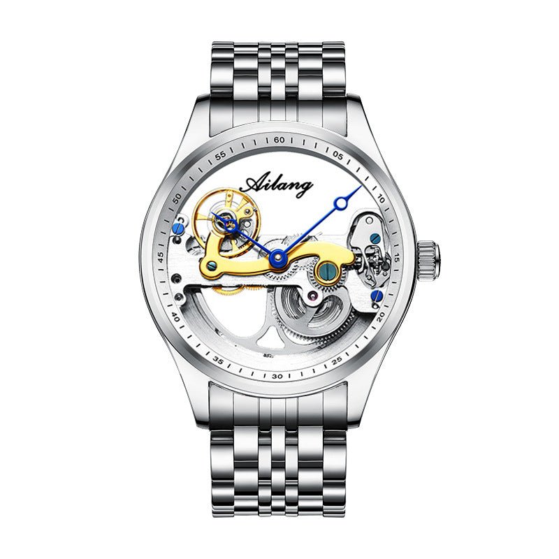 Montre mécanique automatique créative pour homme avec cadran ajouré et bracelet en silicone - IVOIRART.COM
