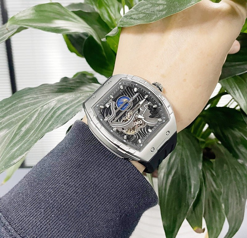 Montre mécanique automatique creuse pour homme, lumineuse et étanche - IVOIRART.COM