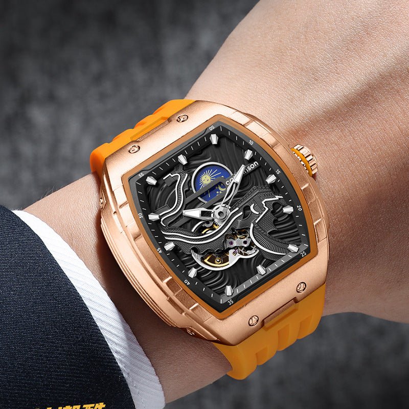 Montre mécanique automatique creuse pour homme, lumineuse et étanche - IVOIRART.COM