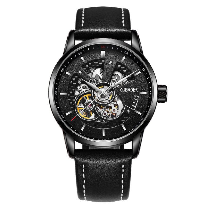 Montre mécanique automatique de la série Architect avec bracelet cuir 42MM diamètre - IVOIRART.COM