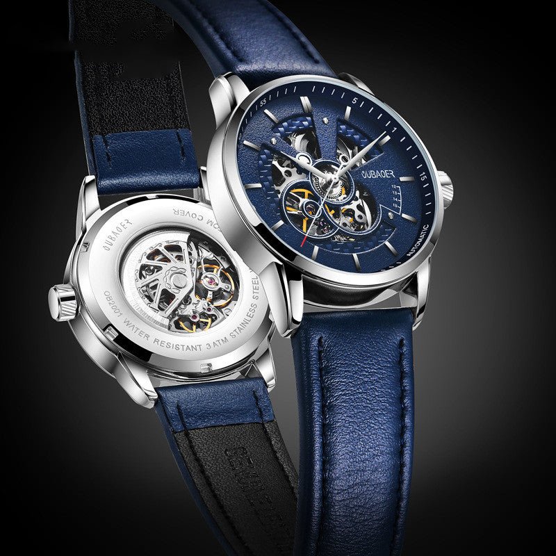 Montre mécanique automatique de la série Architect avec bracelet cuir 42MM diamètre - IVOIRART.COM