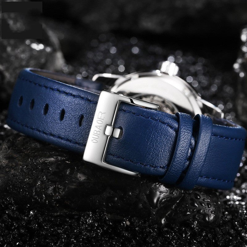 Montre mécanique automatique de la série Architect avec bracelet cuir 42MM diamètre - IVOIRART.COM
