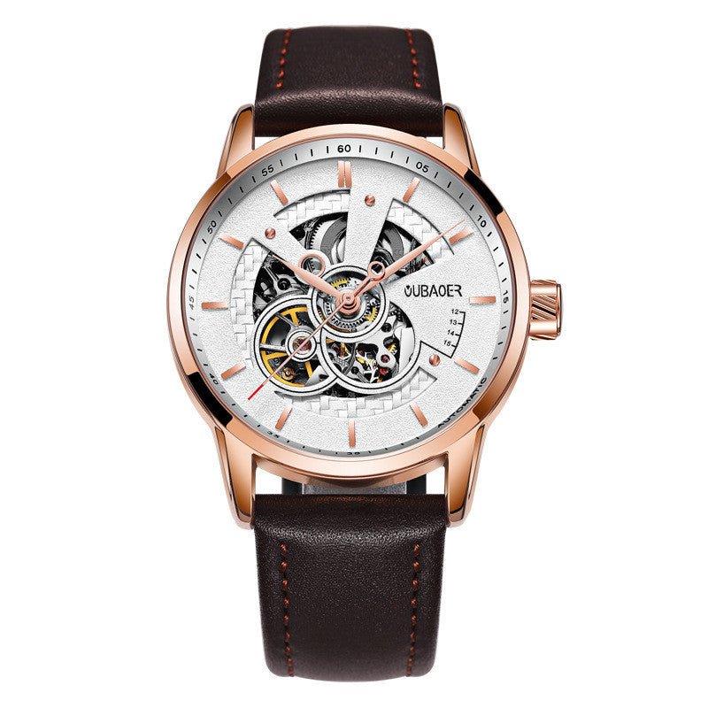 Montre mécanique automatique de la série Architect avec bracelet cuir 42MM diamètre - IVOIRART.COM
