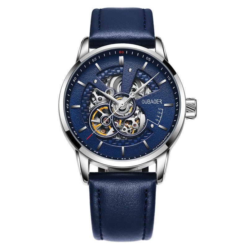 Montre mécanique automatique de la série Architect avec bracelet cuir 42MM diamètre - IVOIRART.COM