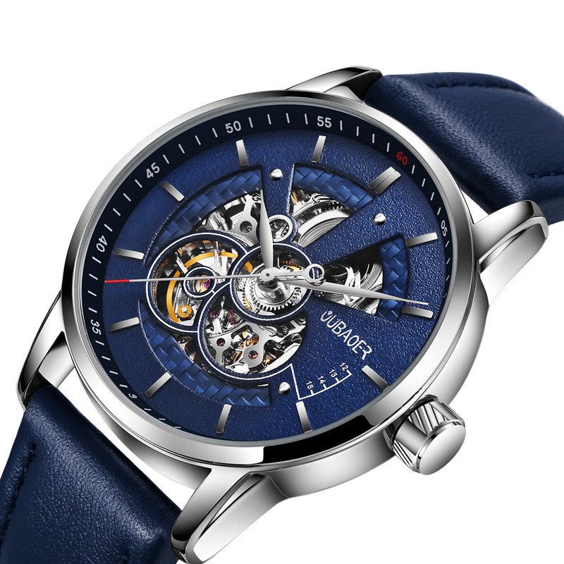 Montre mécanique automatique de la série Architect avec bracelet cuir 42MM diamètre - IVOIRART.COM
