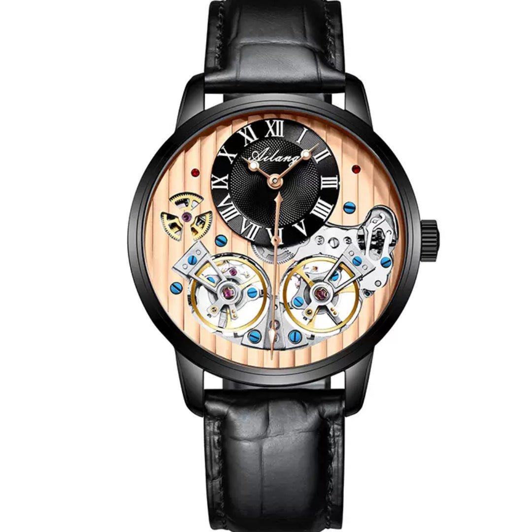 Montre Mécanique Automatique Double Tourbillon pour Homme Élégante et Précise - IVOIRART.COM