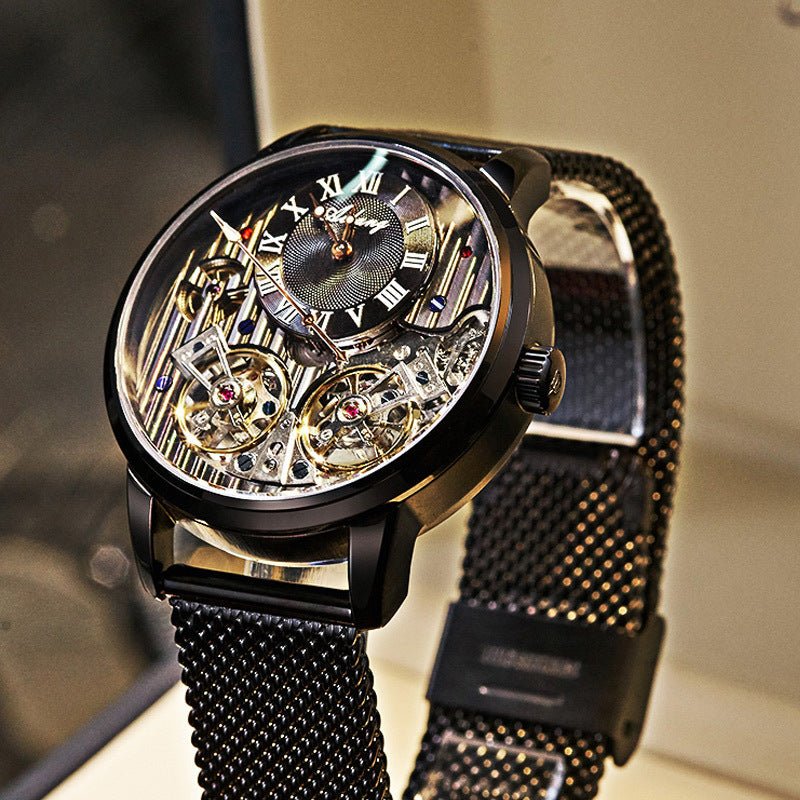Montre Mécanique Automatique Double Tourbillon pour Homme Élégante et Précise - IVOIRART.COM