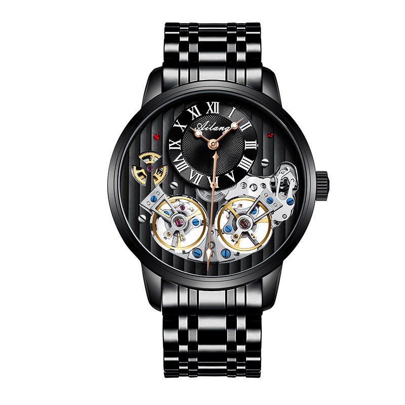 Montre Mécanique Automatique Double Tourbillon pour Homme Élégante et Précise - IVOIRART.COM