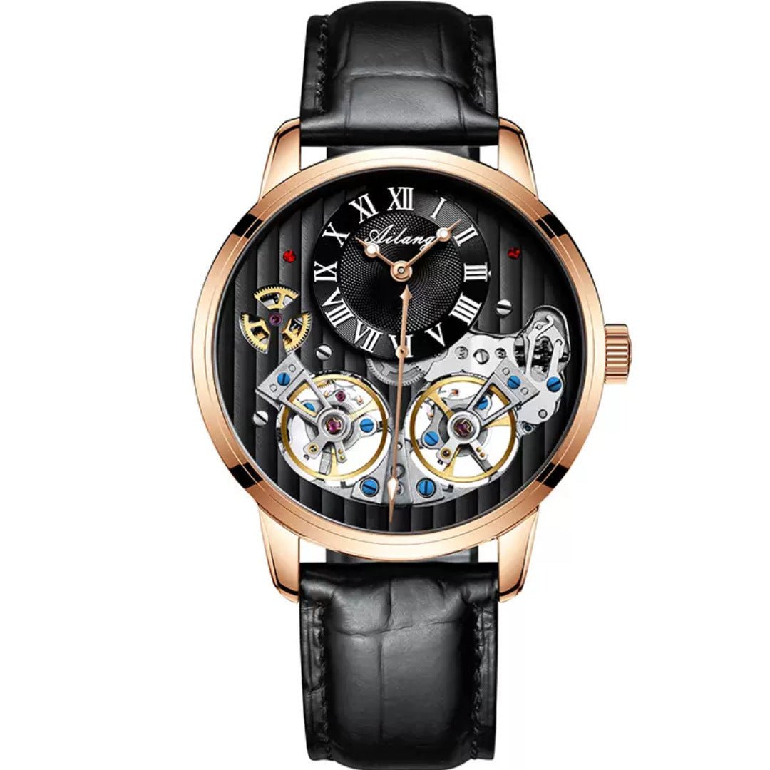 Montre Mécanique Automatique Double Tourbillon pour Homme Élégante et Précise - IVOIRART.COM
