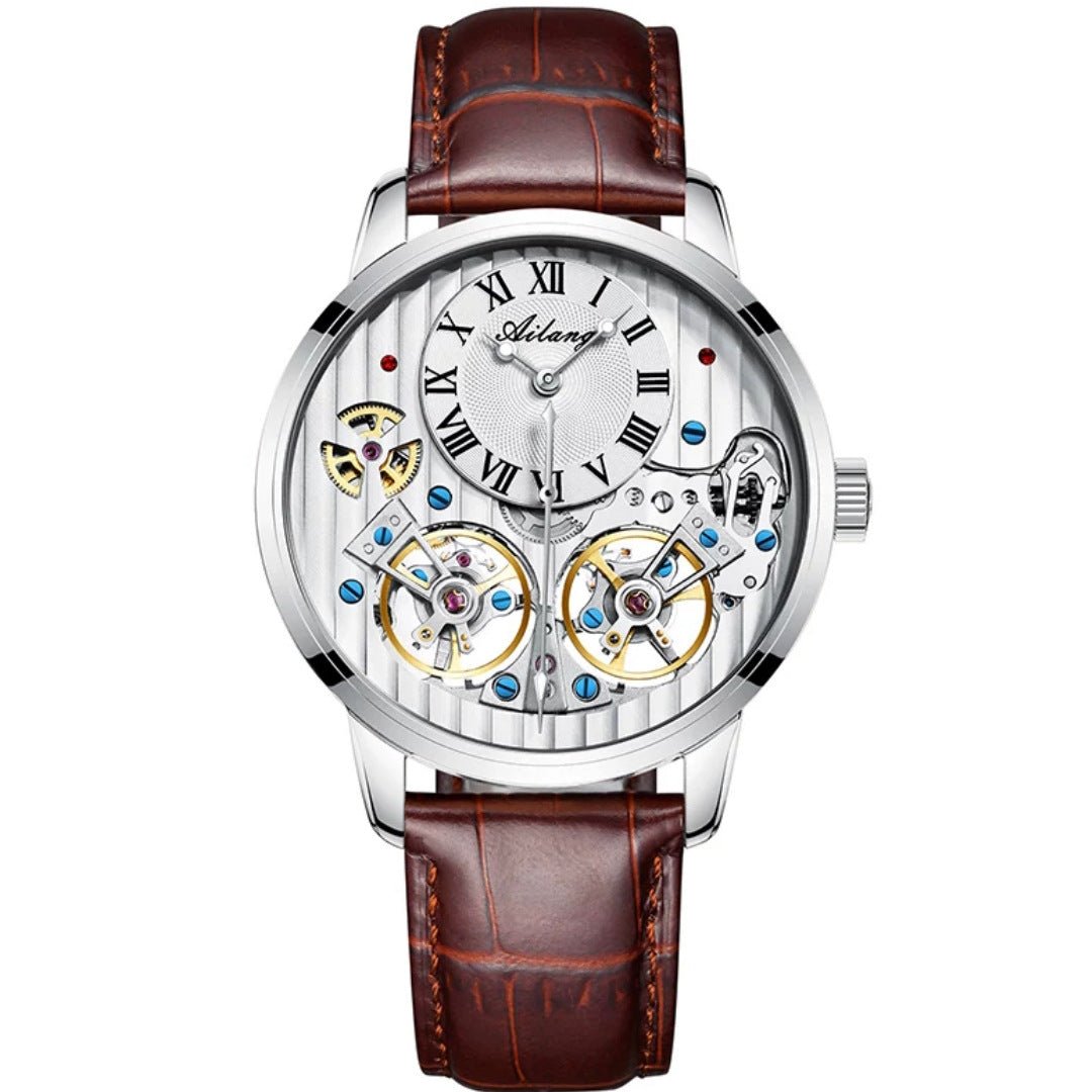 Montre Mécanique Automatique Double Tourbillon pour Homme Élégante et Précise - IVOIRART.COM