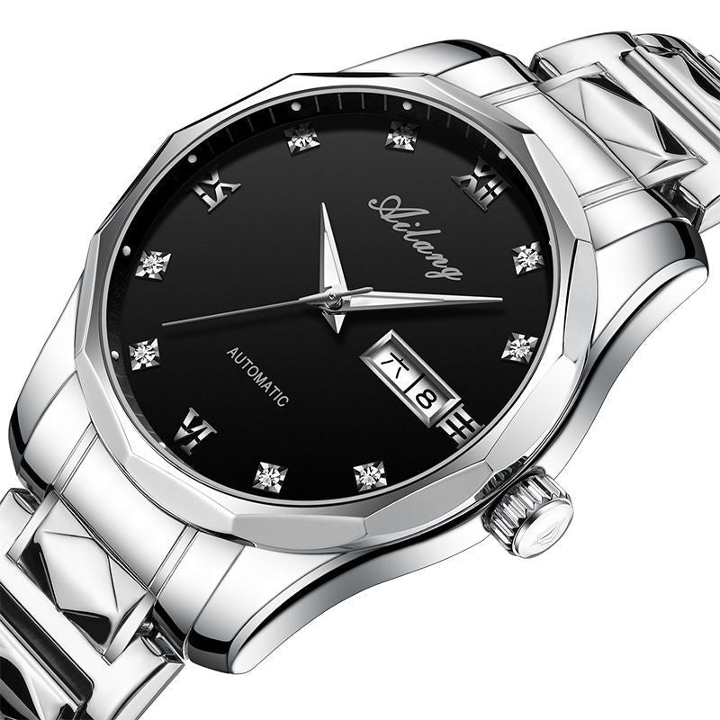 Montre Mécanique Automatique Étanche Homme Acier Inoxydable Lumineuse - IVOIRART.COM