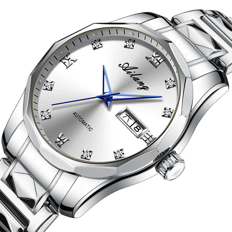 Montre Mécanique Automatique Étanche Homme Acier Inoxydable Lumineuse - IVOIRART.COM