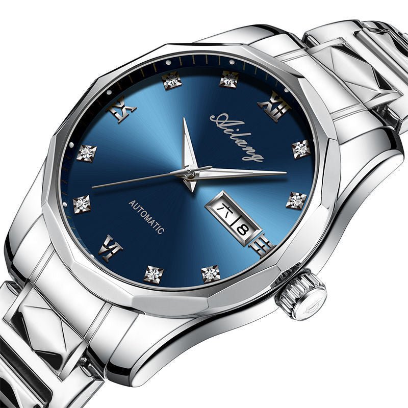 Montre Mécanique Automatique Étanche Homme Acier Inoxydable Lumineuse - IVOIRART.COM
