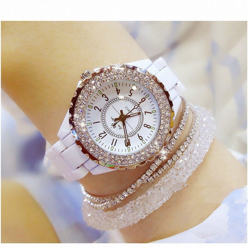 Montre Mécanique Automatique Femme Céramique Blanche Étudiante Élégante - IVOIRART.COM