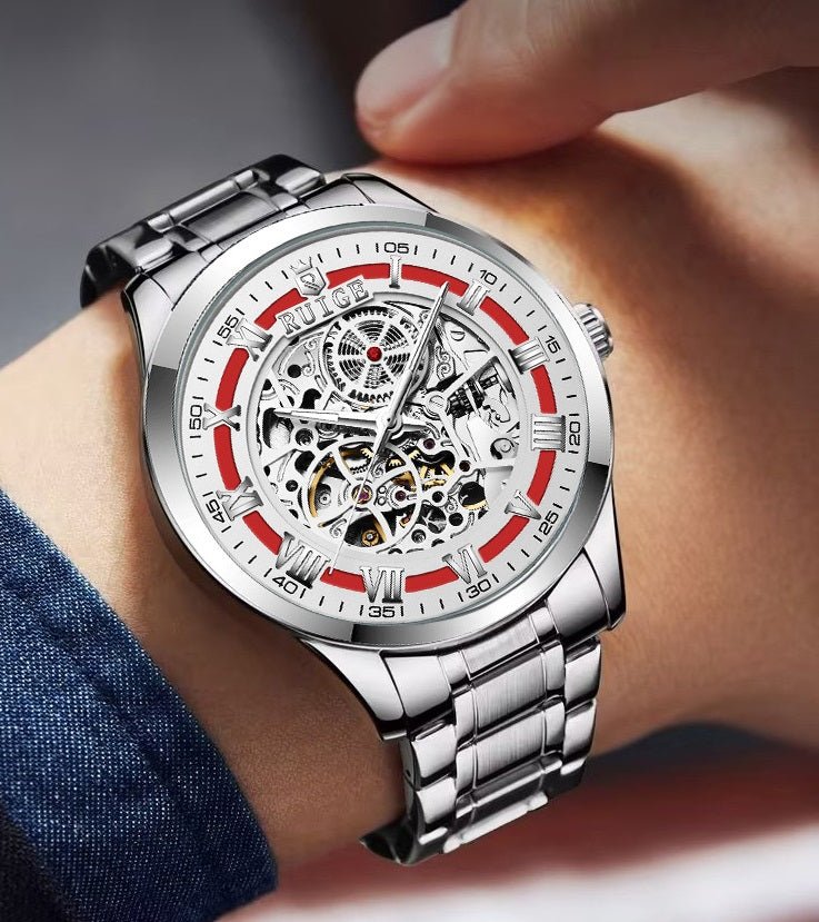 Montre Mécanique Automatique Homme Double Face Creuse Élégante et Moderne - IVOIRART.COM