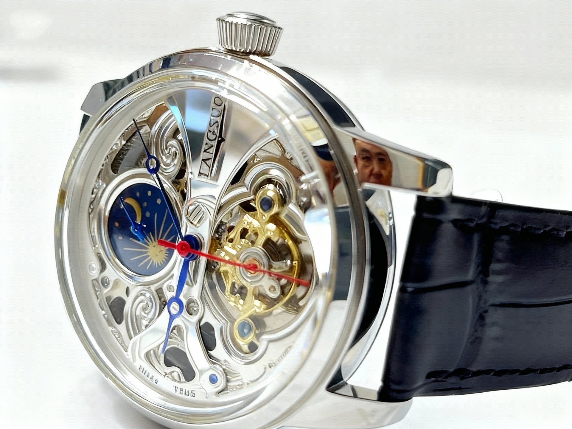 Montre Mécanique Automatique Homme Phase de Lune Tourbillon ajourée élégante - IVOIRART.COM