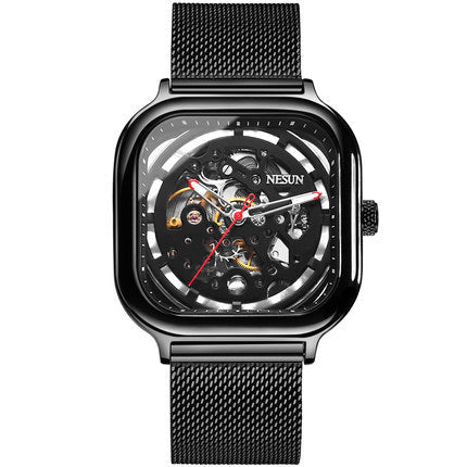 Montre mécanique automatique modèle 950 avec bracelet en acier milanais, étanche 30 m - IVOIRART.COM