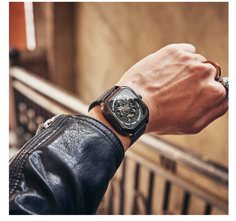 Montre mécanique automatique modèle 950 avec bracelet en acier milanais, étanche 30 m - IVOIRART.COM