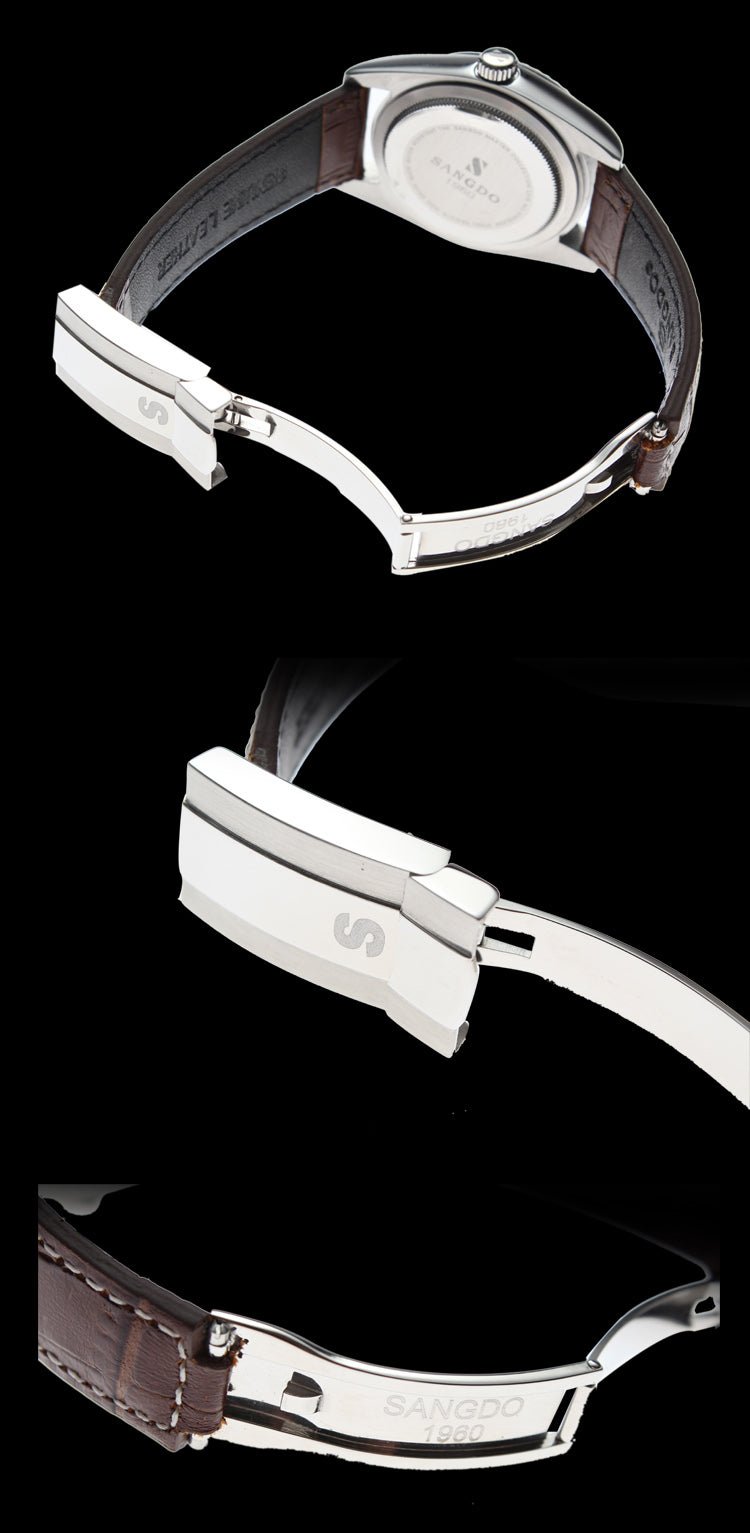 Montre mécanique automatique pour homme au style décontracté, bracelet cuir - IVOIRART.COM
