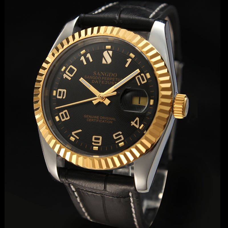 Montre mécanique automatique pour homme au style décontracté, bracelet cuir - IVOIRART.COM