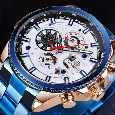 Montre mécanique automatique pour homme avec bracelet et boîtier en acier inoxydable - IVOIRART.COM