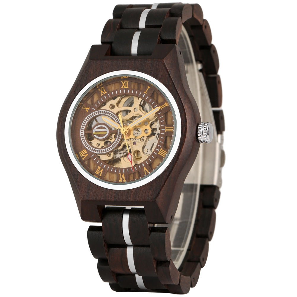 Montre mécanique automatique pour homme avec cadran romain ajouré design classique - IVOIRART.COM