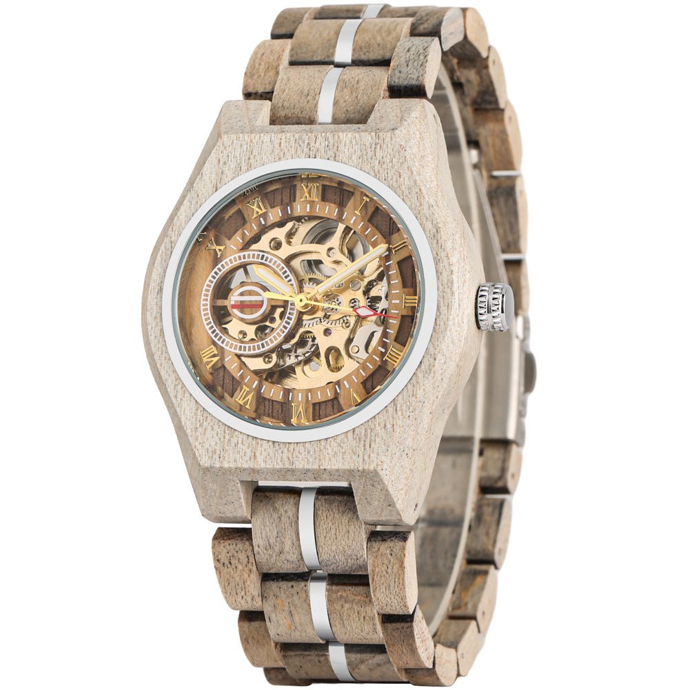 Montre mécanique automatique pour homme avec cadran romain ajouré design classique - IVOIRART.COM