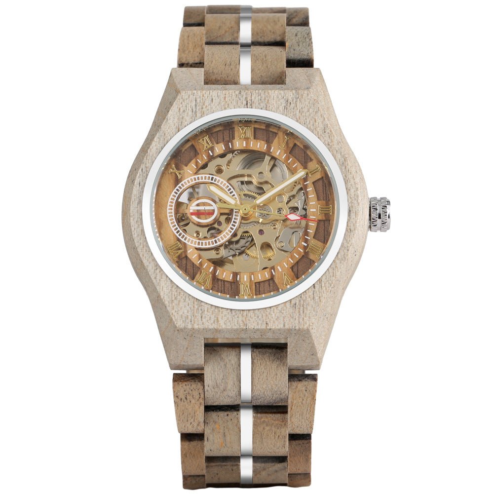 Montre mécanique automatique pour homme avec cadran romain ajouré design classique - IVOIRART.COM