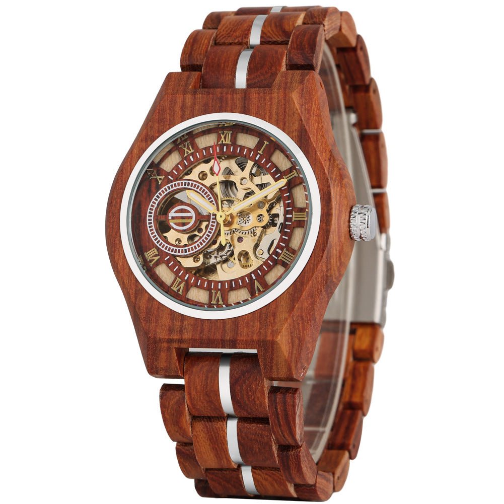 Montre mécanique automatique pour homme avec cadran romain ajouré design classique - IVOIRART.COM