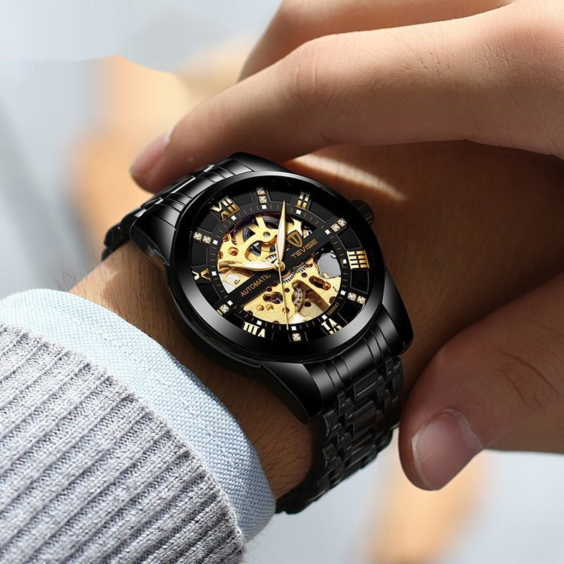 Montre Mécanique avec Bracelet en Acier ajouré - Modèle T900 Élégant et Robuste - IVOIRART.COM