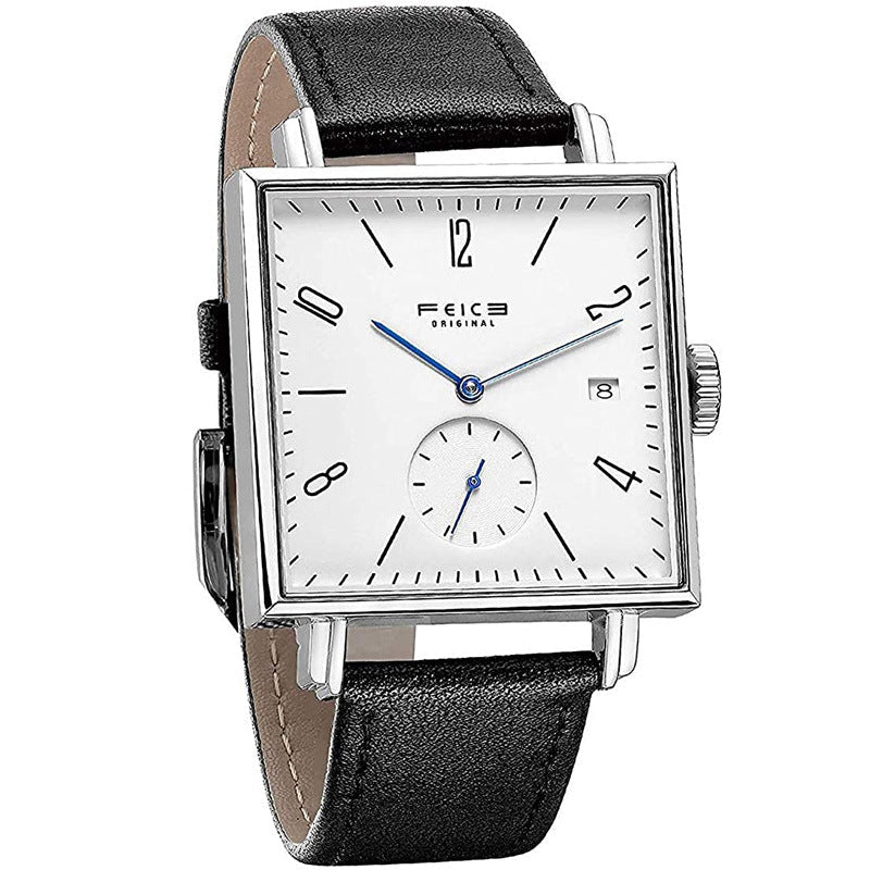 Montre Mécanique Carrée Automatique Simple et Creuse pour Usage Quotidien Élégant - IVOIRART.COM