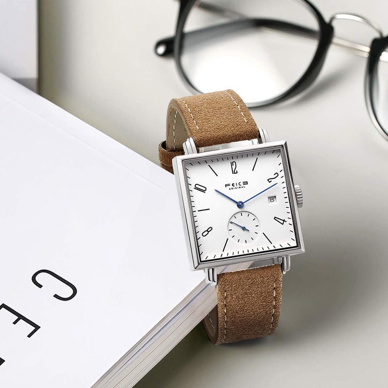 Montre Mécanique Carrée Automatique Simple et Creuse pour Usage Quotidien Élégant - IVOIRART.COM