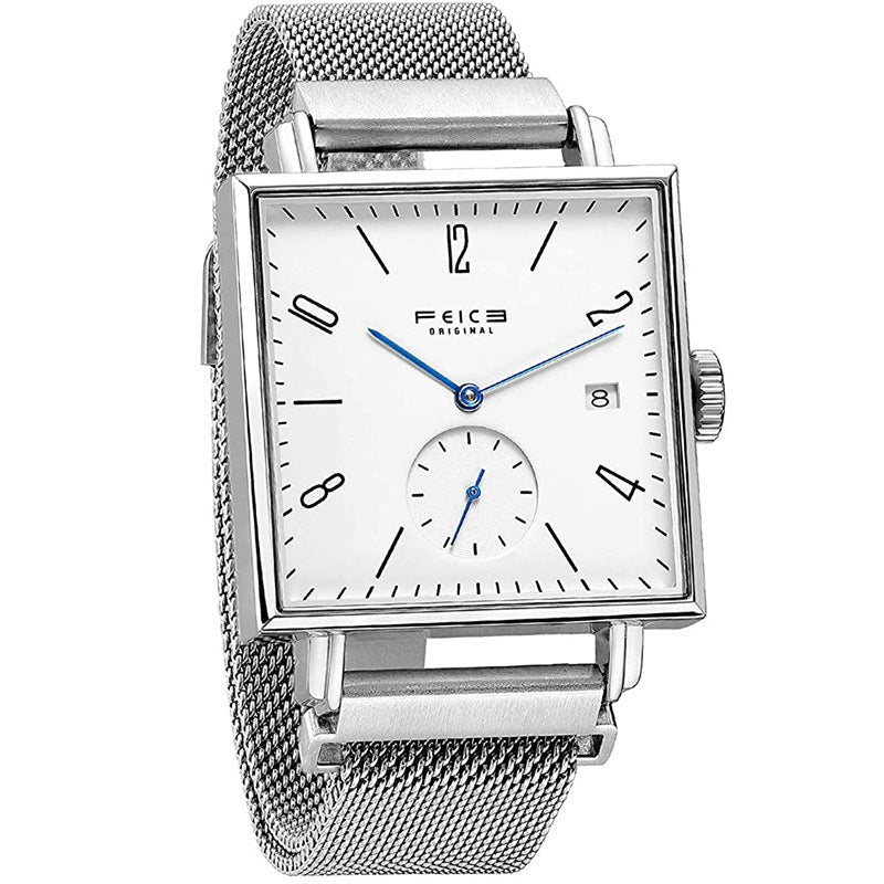 Montre Mécanique Carrée Automatique Simple et Creuse pour Usage Quotidien Élégant - IVOIRART.COM