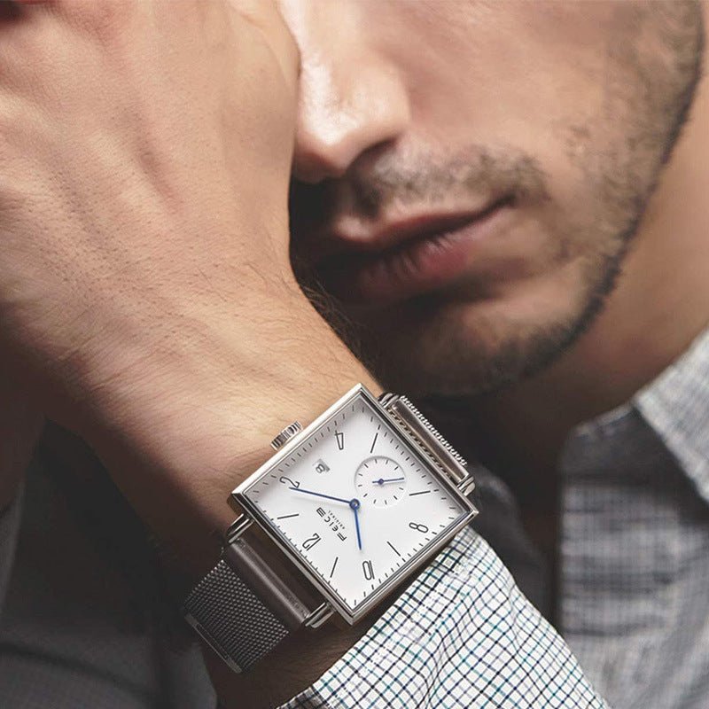 Montre Mécanique Carrée Automatique Simple et Creuse pour Usage Quotidien Élégant - IVOIRART.COM