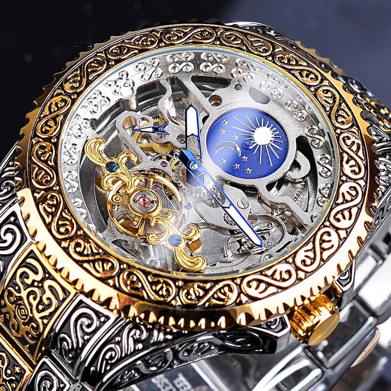 Montre Mécanique de Luxe pour Homme Forsining, Tourbillon Sculpté Squelette - IVOIRART.COM