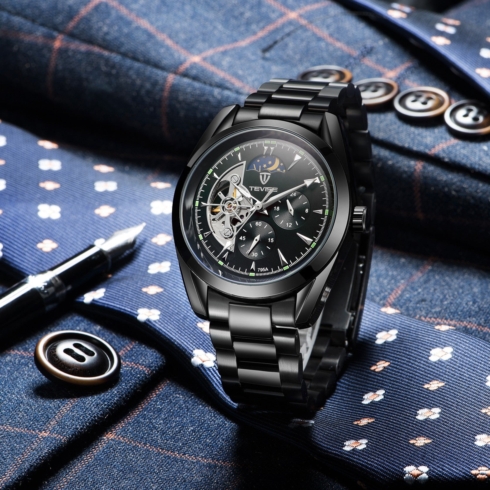 Montre mécanique décontractée pour homme avec tourbillon - style et finesse - IVOIRART.COM