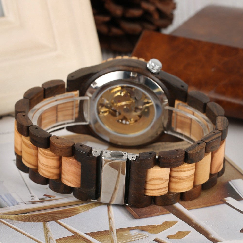 Montre Mécanique en Bois Créative pour Homme, Style Décontracté et Mode - IVOIRART.COM