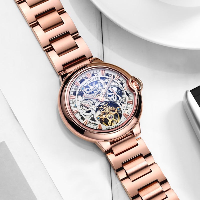 Montre mécanique étanche à cadran ajouré élégante pour homme, 43 mm - IVOIRART.COM