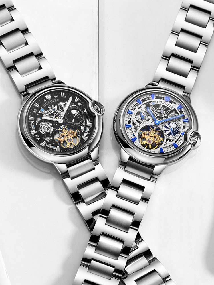 Montre mécanique étanche à cadran ajouré élégante pour homme, 43 mm - IVOIRART.COM