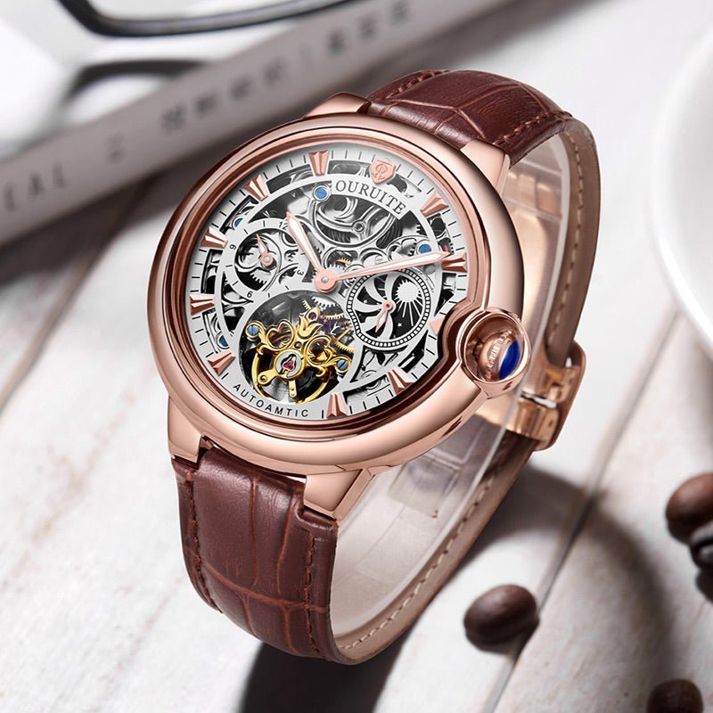 Montre mécanique étanche à cadran ajouré élégante pour homme, 43 mm - IVOIRART.COM