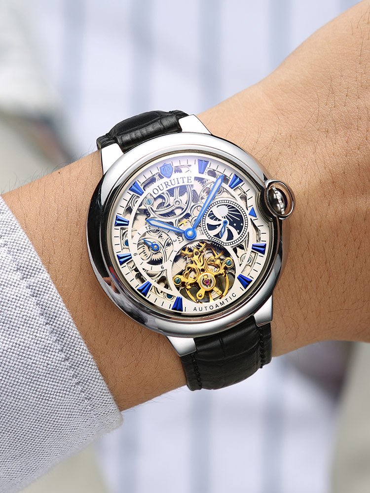 Montre mécanique étanche à cadran ajouré élégante pour homme, 43 mm - IVOIRART.COM