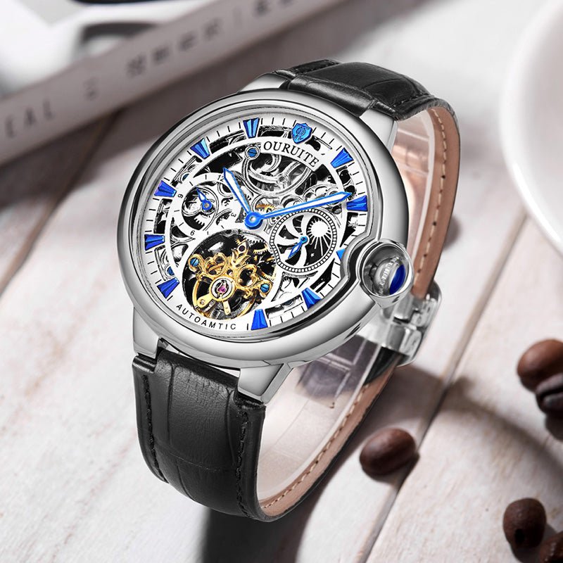 Montre mécanique étanche à cadran ajouré élégante pour homme, 43 mm - IVOIRART.COM