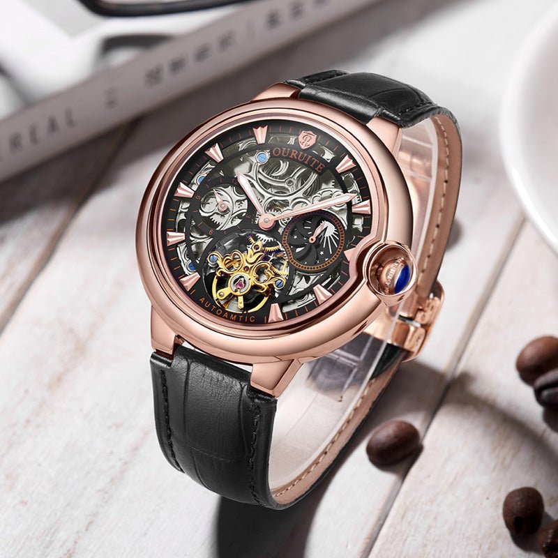 Montre mécanique étanche à cadran ajouré élégante pour homme, 43 mm - IVOIRART.COM