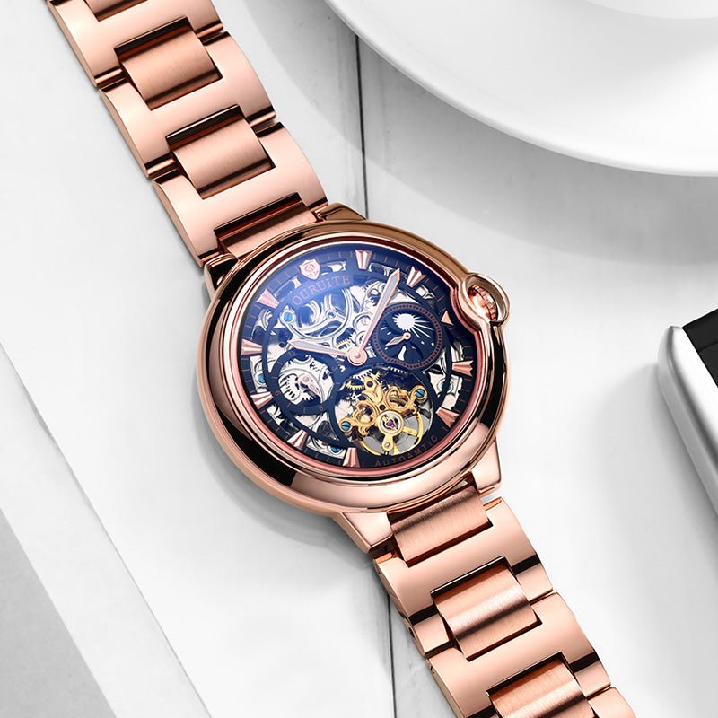 Montre mécanique étanche à cadran ajouré élégante pour homme, 43 mm - IVOIRART.COM