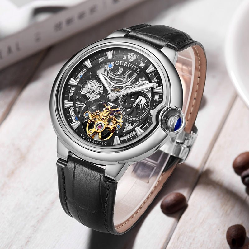 Montre mécanique étanche à cadran ajouré élégante pour homme, 43 mm - IVOIRART.COM